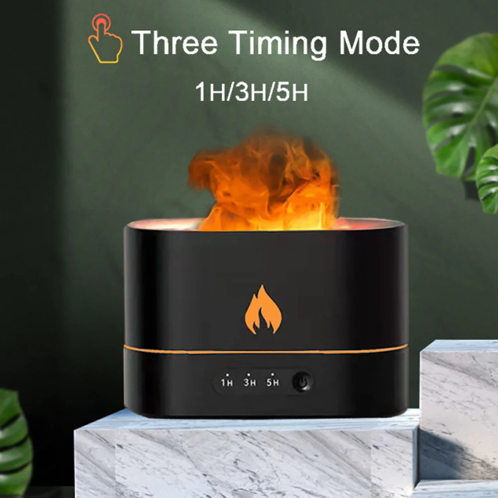 USB Ultrasonic Volcano Air Humidifier Essential Oil Diffuser Flame Aroma Diffusers  Home Office Fragrance Sooth Sleep Atomize