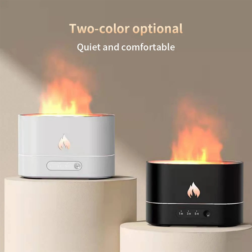 USB Ultrasonic Volcano Air Humidifier Essential Oil Diffuser Flame Aroma Diffusers  Home Office Fragrance Sooth Sleep Atomize